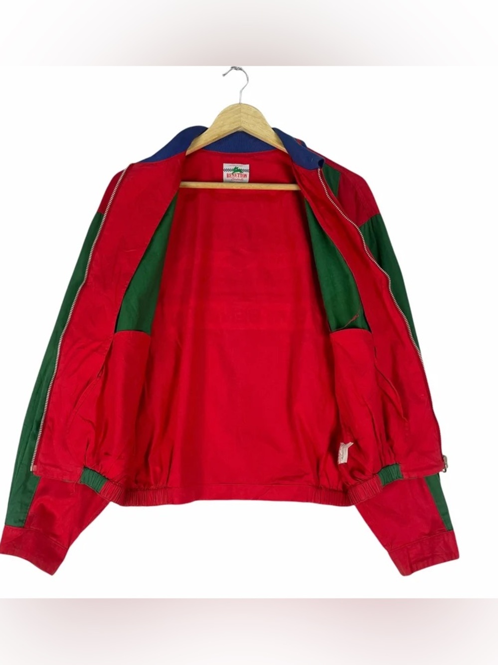 Vintage 90s Benetton Racing Team F1 Light Zipper Jacket Size Medium - Picture 4 of 7